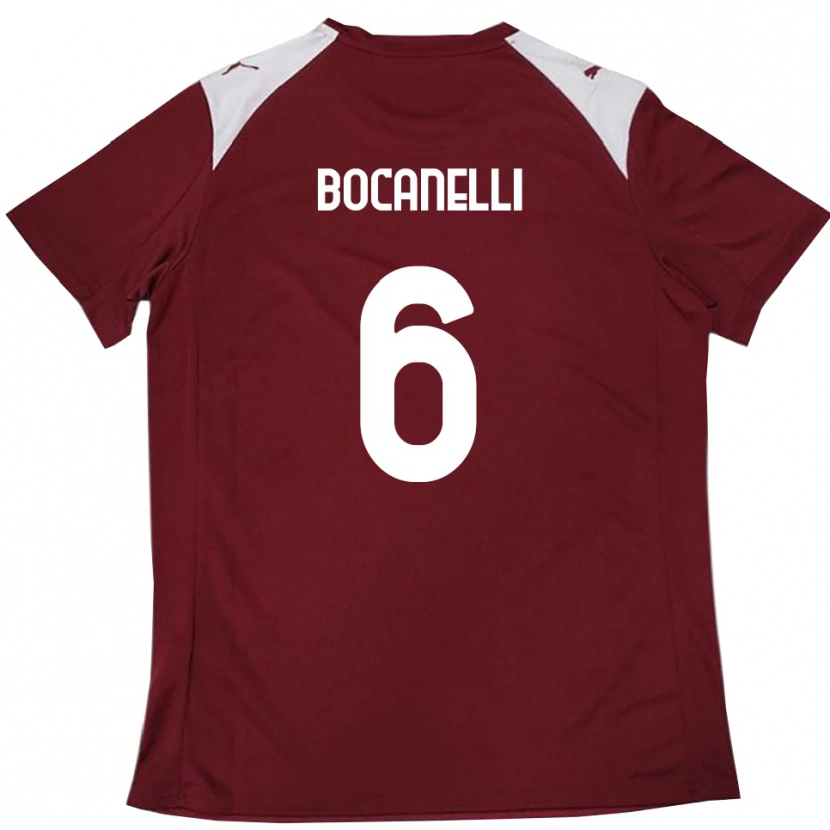 Danxen Męski Giovanni Bocanelli #6 Burgundowo-Biały Domowa Koszulka 2025/26 Koszulki Klubowe