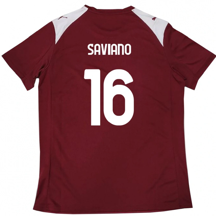 Danxen Męski Gianpaolo Saviano #16 Burgundowo-Biały Domowa Koszulka 2025/26 Koszulki Klubowe