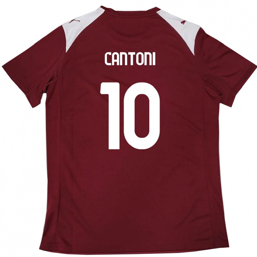 Danxen Męski Simone Cantoni #10 Burgundowo-Biały Domowa Koszulka 2025/26 Koszulki Klubowe