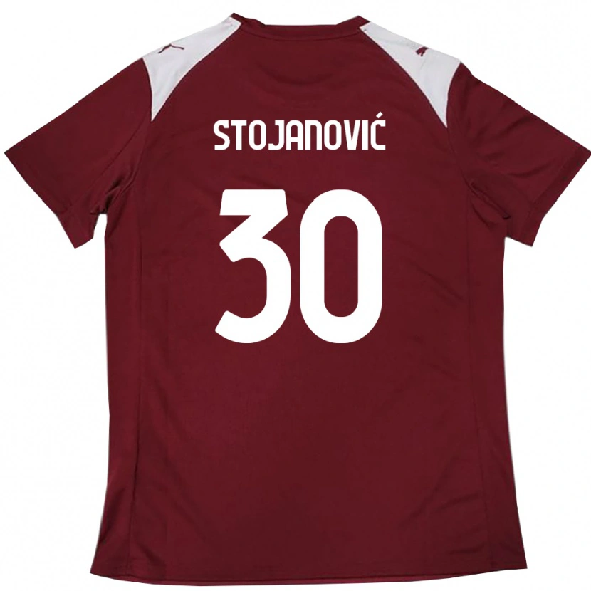 Danxen Męski Petar Stojanović #30 Burgundowo-Biały Domowa Koszulka 2025/26 Koszulki Klubowe