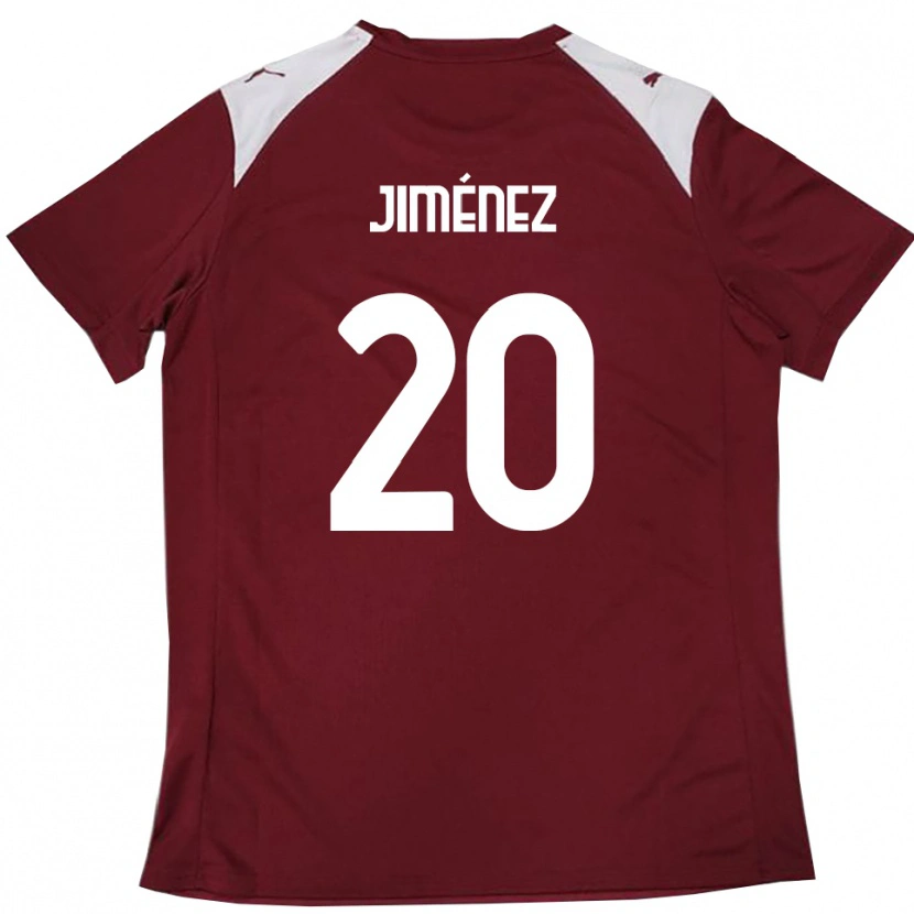 Danxen Męski Kaleb Jiménez #20 Burgundowo-Biały Domowa Koszulka 2025/26 Koszulki Klubowe