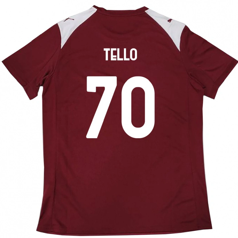 Danxen Męski Andrés Tello #70 Burgundowo-Biały Domowa Koszulka 2025/26 Koszulki Klubowe