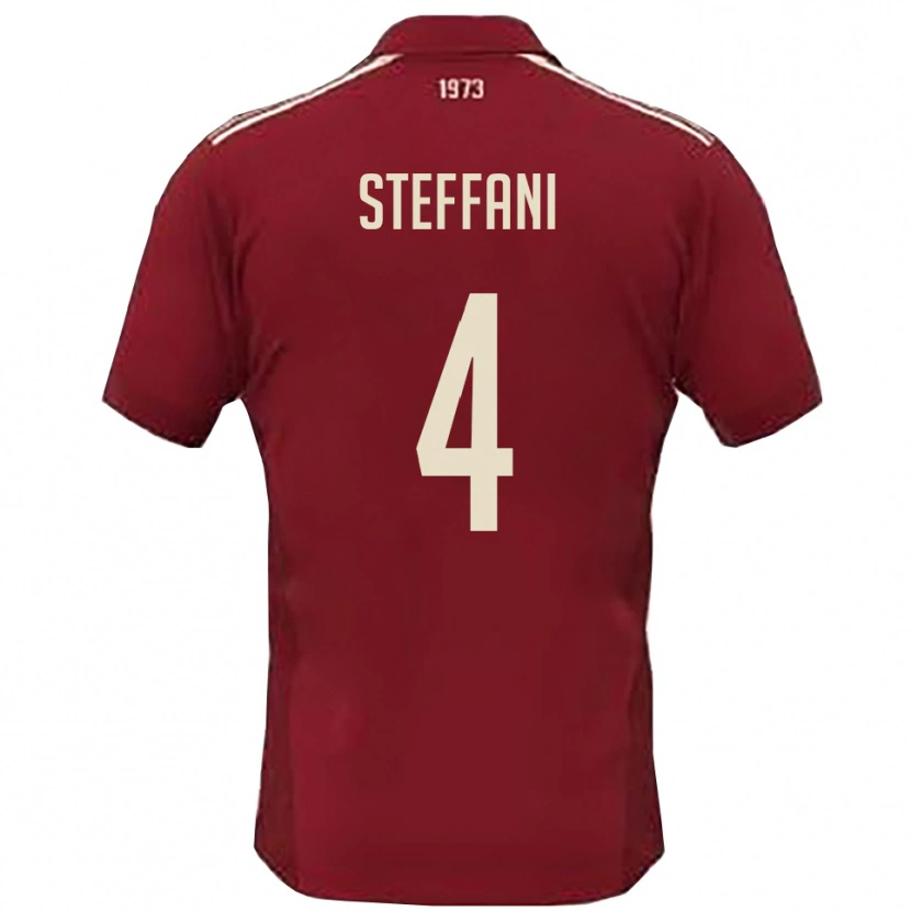 Danxen Męski Riccardo Steffani #4 Burgundowo-Biały Domowa Koszulka 2025/26 Koszulki Klubowe