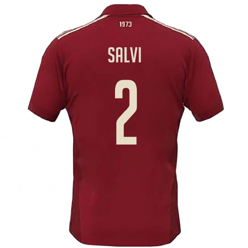 Danxen Męski Alessandro Salvi #2 Burgundowo-Biały Domowa Koszulka 2025/26 Koszulki Klubowe