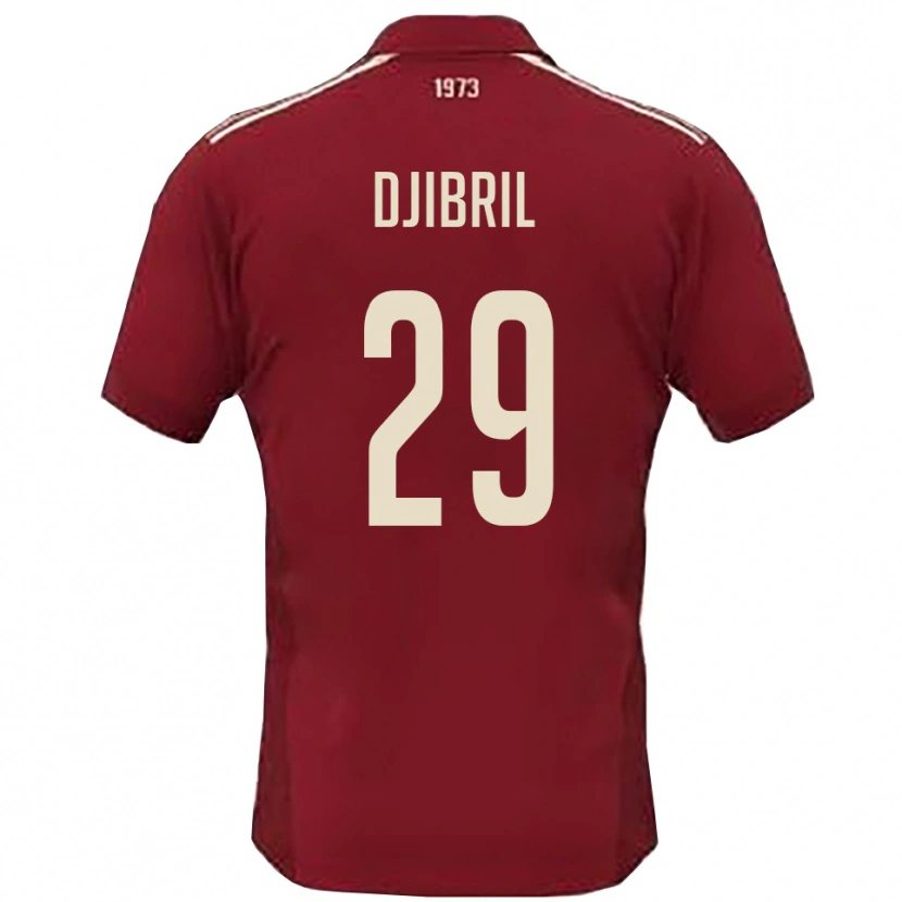 Danxen Męski Akim Djibril #29 Burgundowo-Biały Domowa Koszulka 2025/26 Koszulki Klubowe