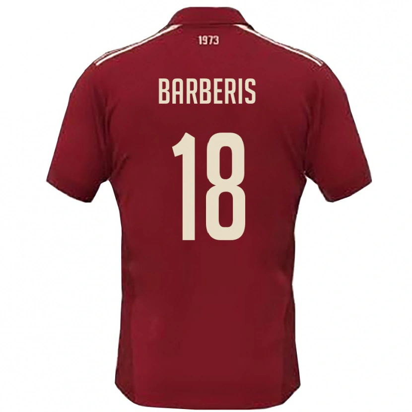 Danxen Męski Andrea Barberis #18 Burgundowo-Biały Domowa Koszulka 2025/26 Koszulki Klubowe