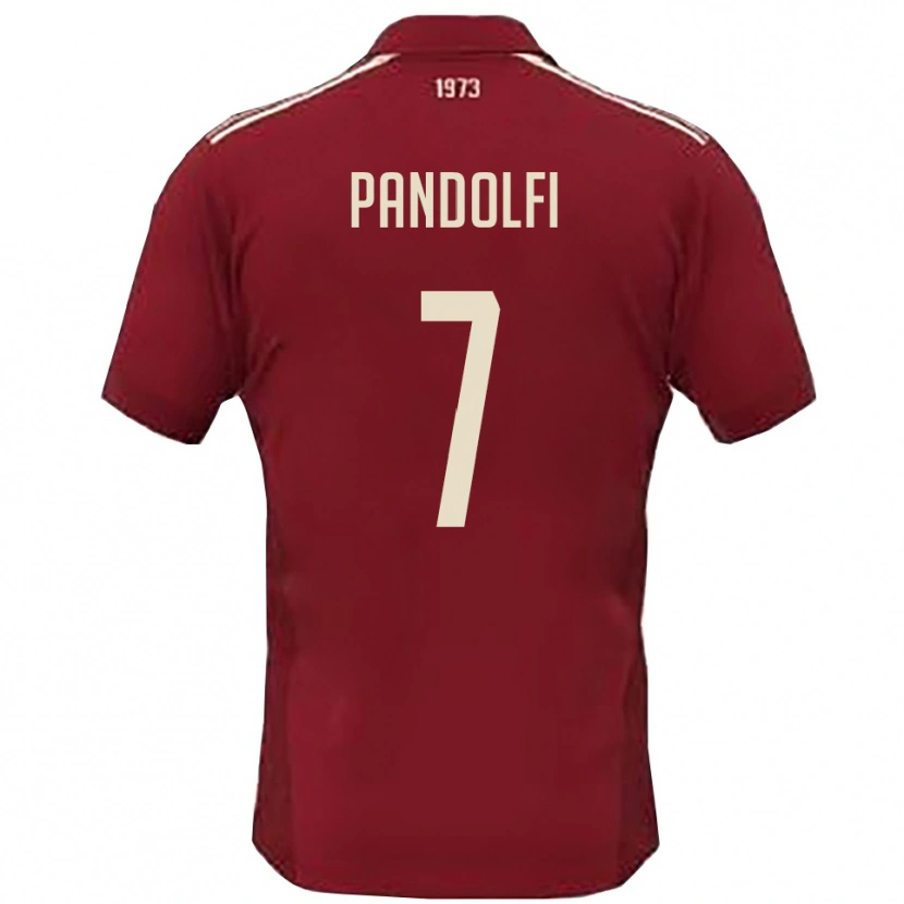 Danxen Męski Luca Pandolfi #7 Burgundowo-Biały Domowa Koszulka 2025/26 Koszulki Klubowe