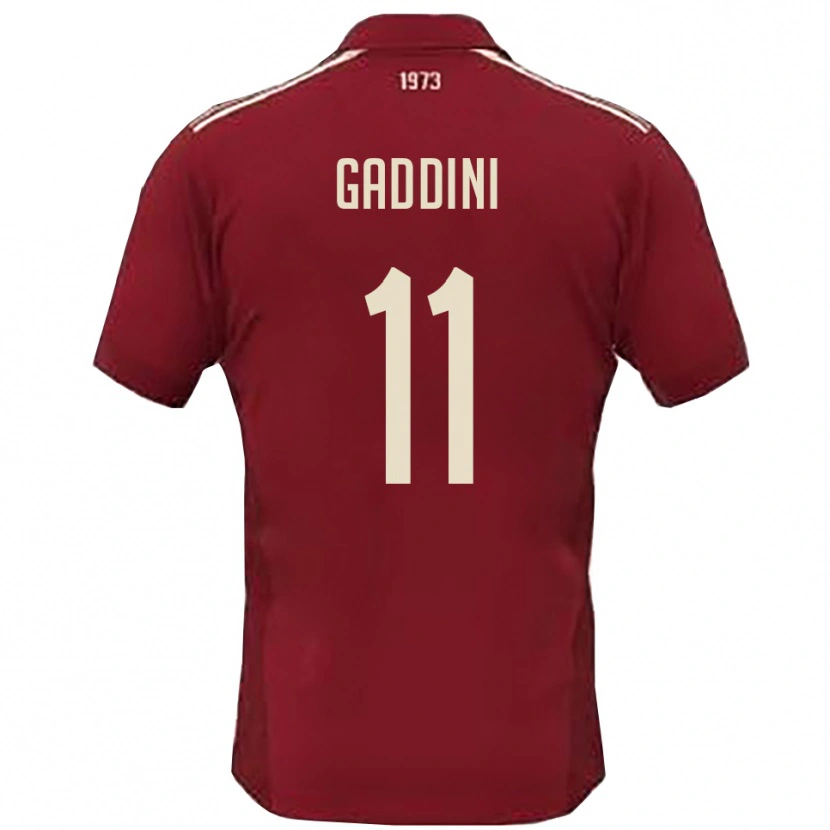 Danxen Męski Mattia Gaddini #11 Burgundowo-Biały Domowa Koszulka 2025/26 Koszulki Klubowe
