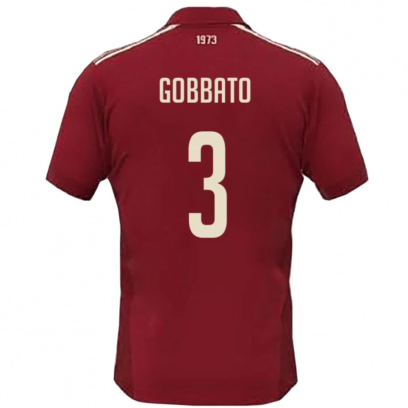 Danxen Męski Michele Gobbato #3 Burgundowo-Biały Domowa Koszulka 2025/26 Koszulki Klubowe