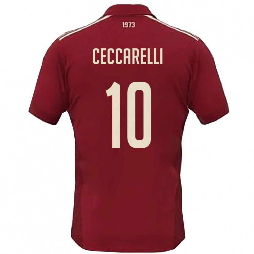 Danxen Męski Andrea Ceccarelli #10 Burgundowo-Biały Domowa Koszulka 2025/26 Koszulki Klubowe