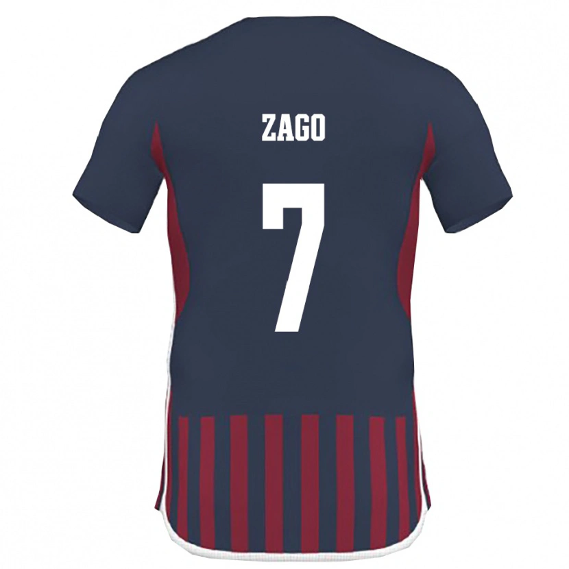 Danxen Męski Federico Zago #7 Granatowo-Czerwony Domowa Koszulka 2025/26 Koszulki Klubowe
