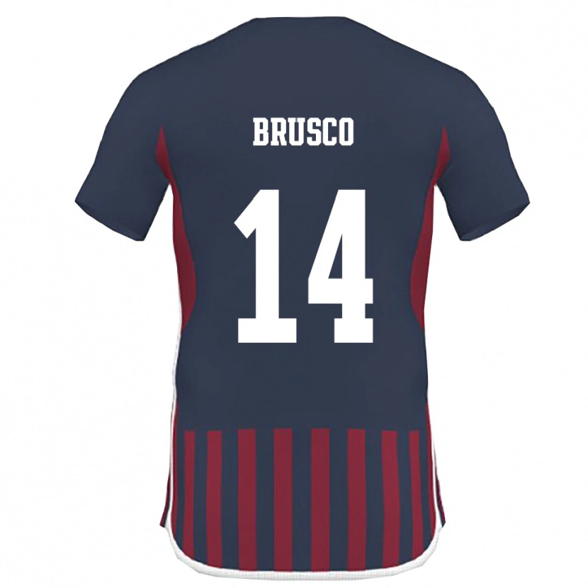 Danxen Męski Alessandro Brusco #14 Granatowo-Czerwony Domowa Koszulka 2025/26 Koszulki Klubowe