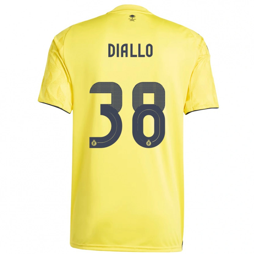Danxen Męski Aminata Diallo #38 Żółto-Czarny Domowa Koszulka 2025/26 Koszulki Klubowe