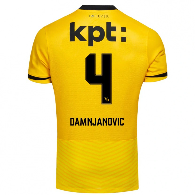 Danxen Męski Lazar Damnjanovic #4 Żółto-Czarny Domowa Koszulka 2025/26 Koszulki Klubowe