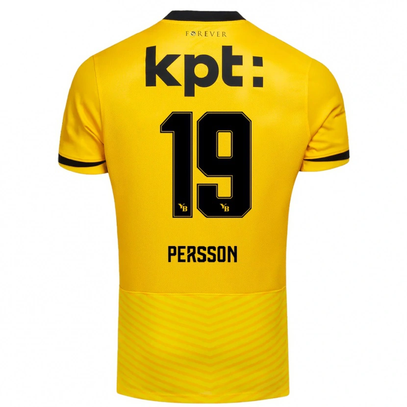 Danxen Męski Noah Persson #19 Żółto-Czarny Domowa Koszulka 2025/26 Koszulki Klubowe