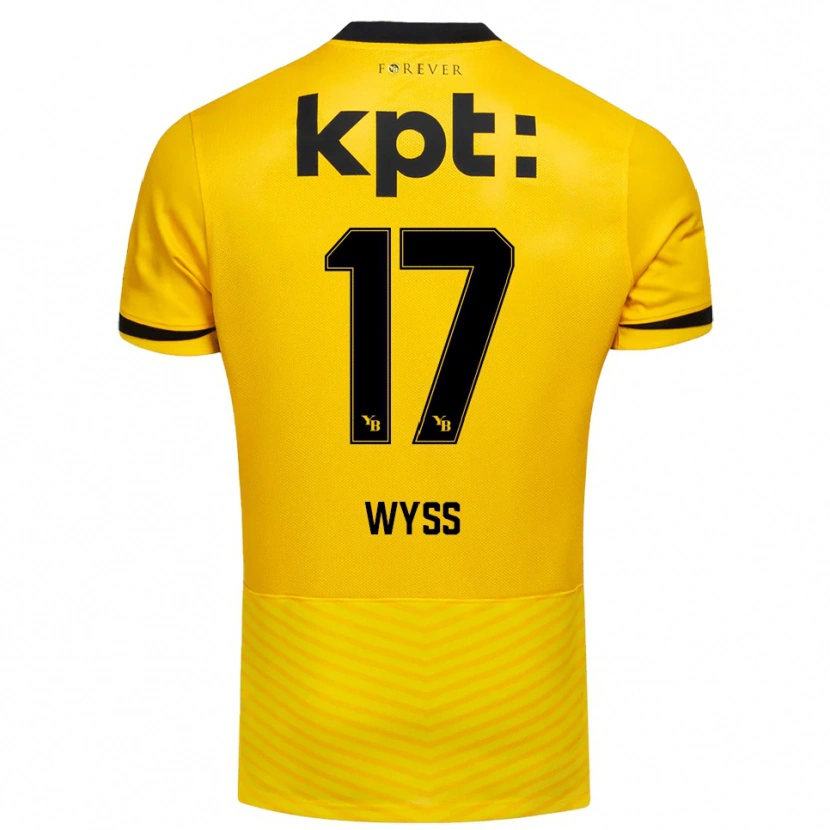 Danxen Męski Ryan Wyss #17 Żółto-Czarny Domowa Koszulka 2025/26 Koszulki Klubowe