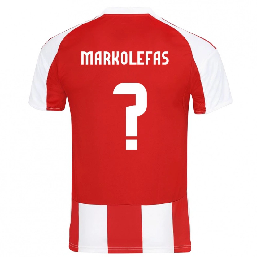 Danxen Męski Nikolaos Markolefas #0 Czerwono-Biały Domowa Koszulka 2025/26 Koszulki Klubowe