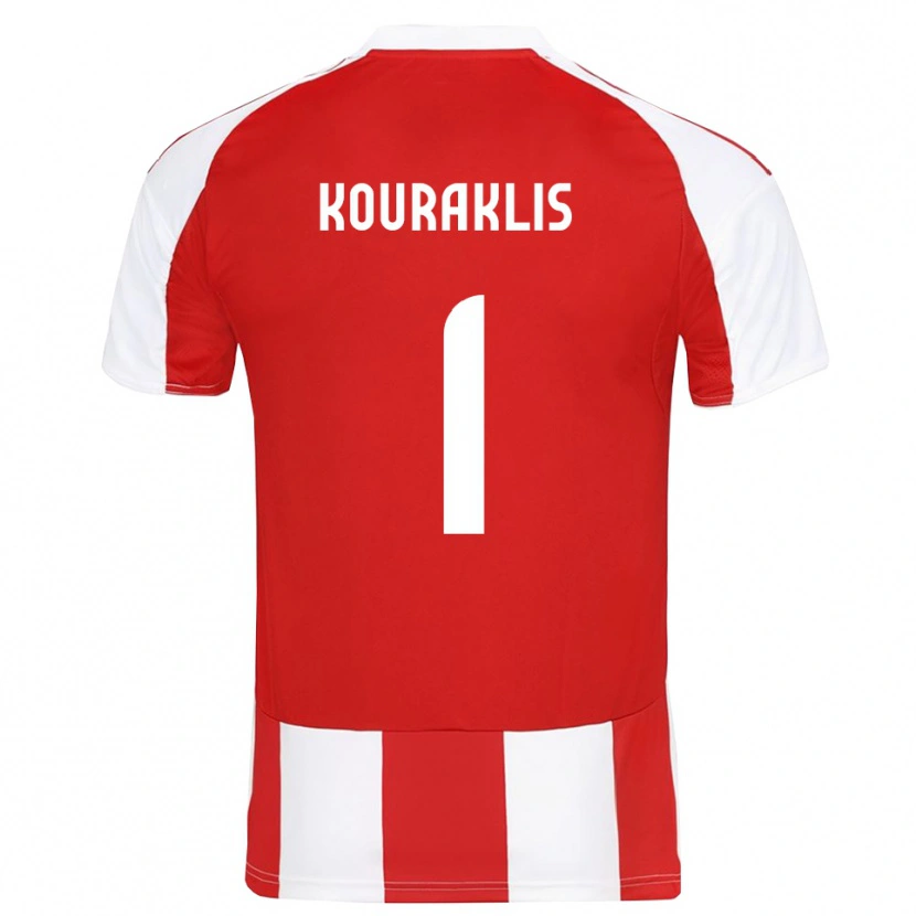 Danxen Męski Georgios Kouraklis #1 Czerwono-Biały Domowa Koszulka 2025/26 Koszulki Klubowe