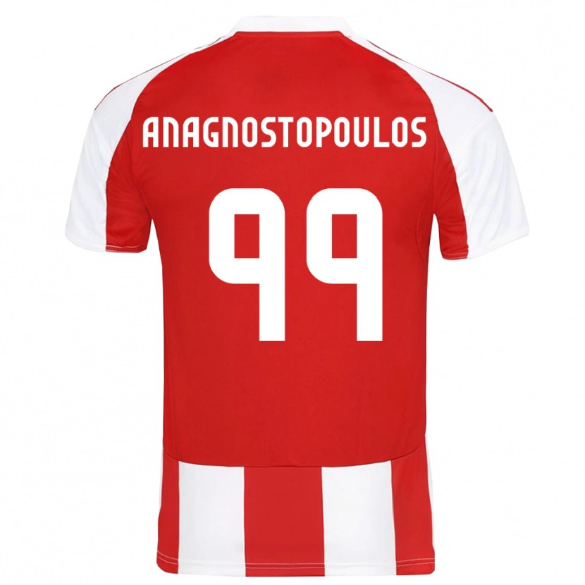 Danxen Męski Alexandros Anagnostopoulos #99 Czerwono-Biały Domowa Koszulka 2025/26 Koszulki Klubowe