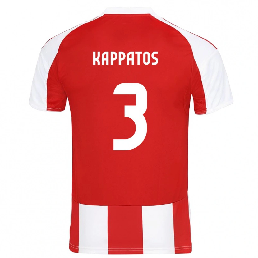 Danxen Męski Dimitrios Kappatos #3 Czerwono-Biały Domowa Koszulka 2025/26 Koszulki Klubowe