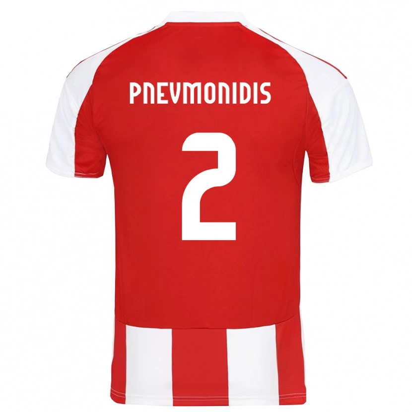 Danxen Męski Stavros Pnevmonidis #2 Czerwono-Biały Domowa Koszulka 2025/26 Koszulki Klubowe