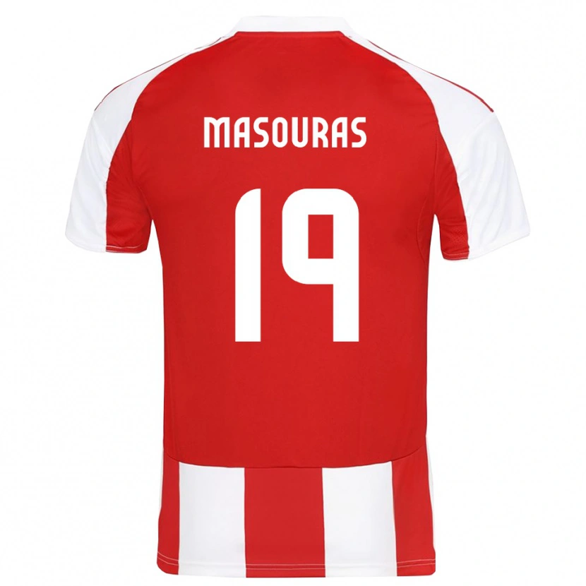 Danxen Męski Georgios Masouras #19 Czerwono-Biały Domowa Koszulka 2025/26 Koszulki Klubowe