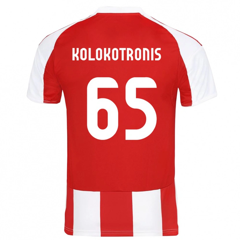 Danxen Męski Petros Kolokotronis #65 Czerwono-Biały Domowa Koszulka 2025/26 Koszulki Klubowe