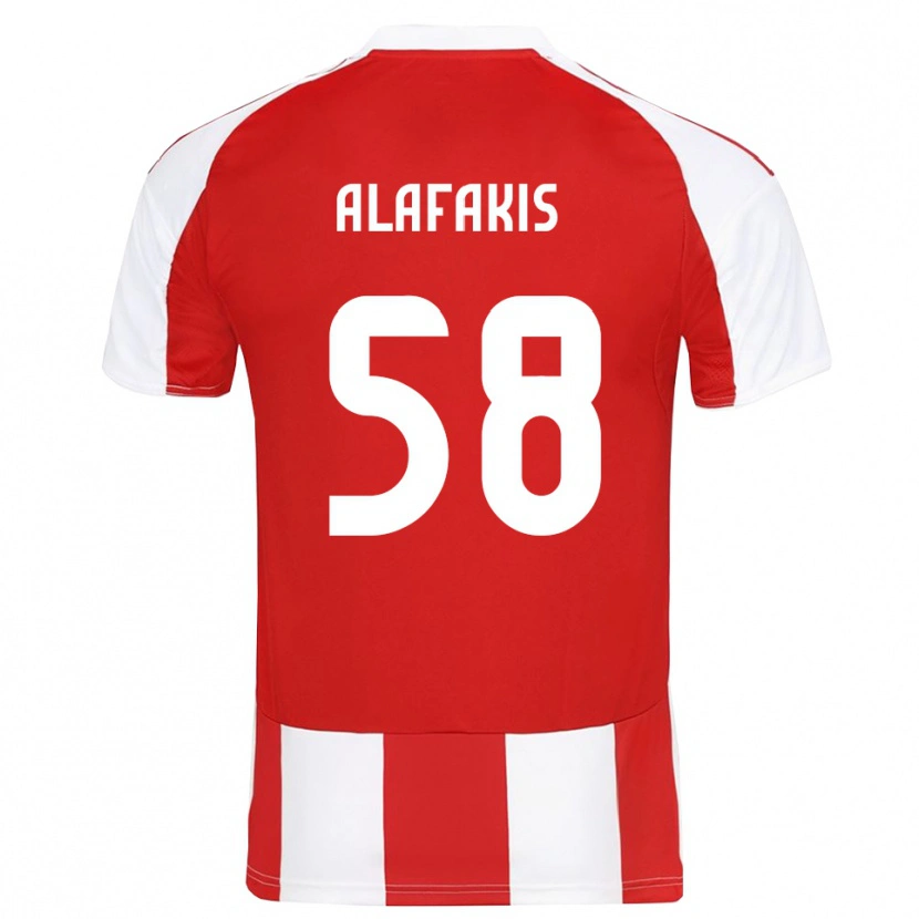 Danxen Męski Nektarios Alafakis #58 Czerwono-Biały Domowa Koszulka 2025/26 Koszulki Klubowe