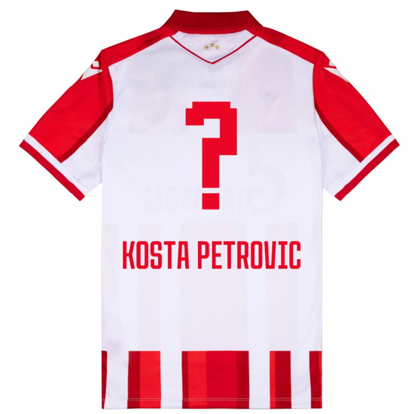 Danxen Męski Kosta Petrovic #0 Czerwono-Biały Domowa Koszulka 2025/26 Koszulki Klubowe
