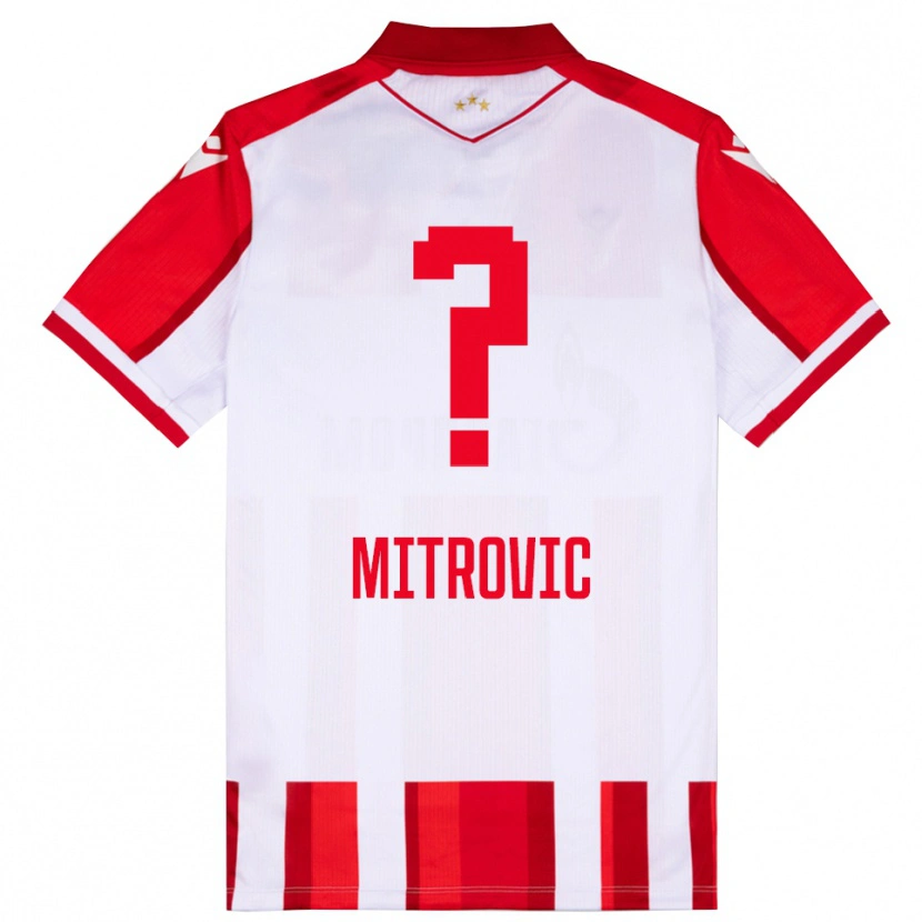 Danxen Męski Dimitrije Mitrovic #0 Czerwono-Biały Domowa Koszulka 2025/26 Koszulki Klubowe