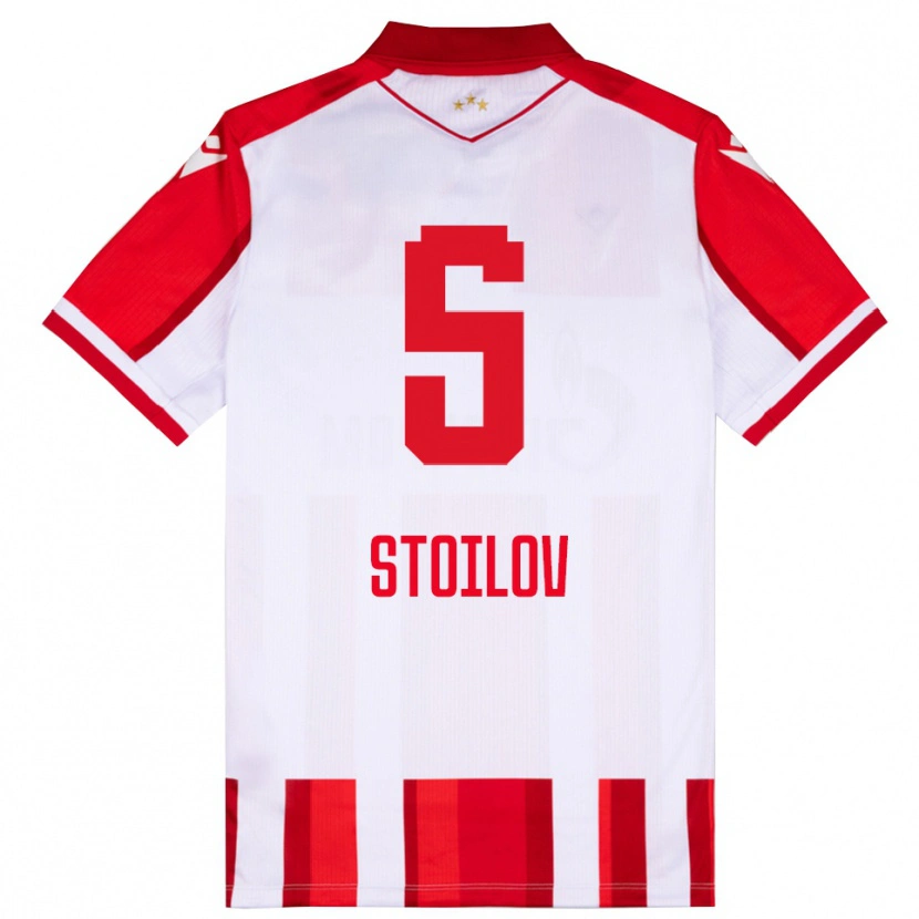 Danxen Męski Riste Stoilov #5 Czerwono-Biały Domowa Koszulka 2025/26 Koszulki Klubowe