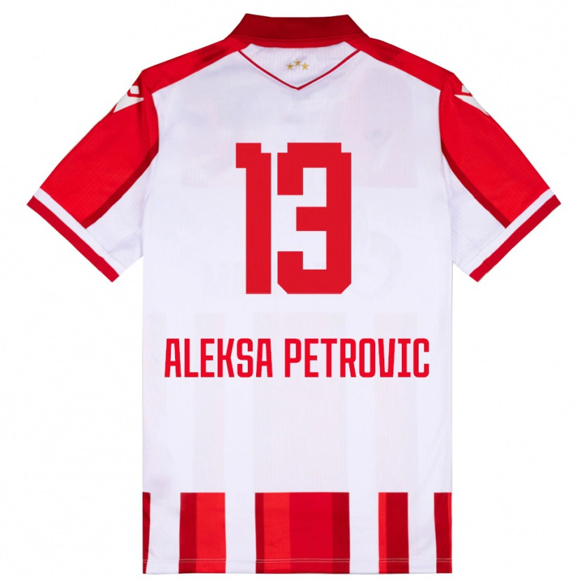 Danxen Męski Aleksa Petrovic #13 Czerwono-Biały Domowa Koszulka 2025/26 Koszulki Klubowe