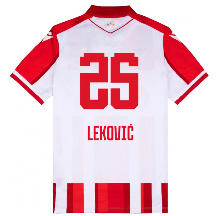 Danxen Męski Stefan Leković #25 Czerwono-Biały Domowa Koszulka 2025/26 Koszulki Klubowe