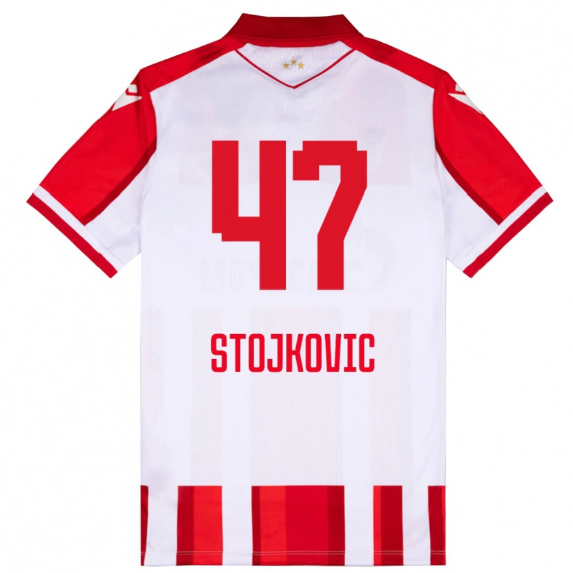 Danxen Męski Strahinja Stojkovic #47 Czerwono-Biały Domowa Koszulka 2025/26 Koszulki Klubowe