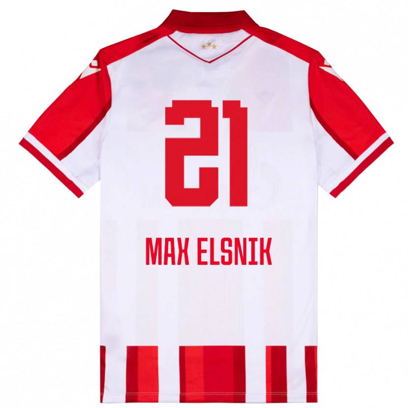 Danxen Męski Timi Max Elsnik #21 Czerwono-Biały Domowa Koszulka 2025/26 Koszulki Klubowe