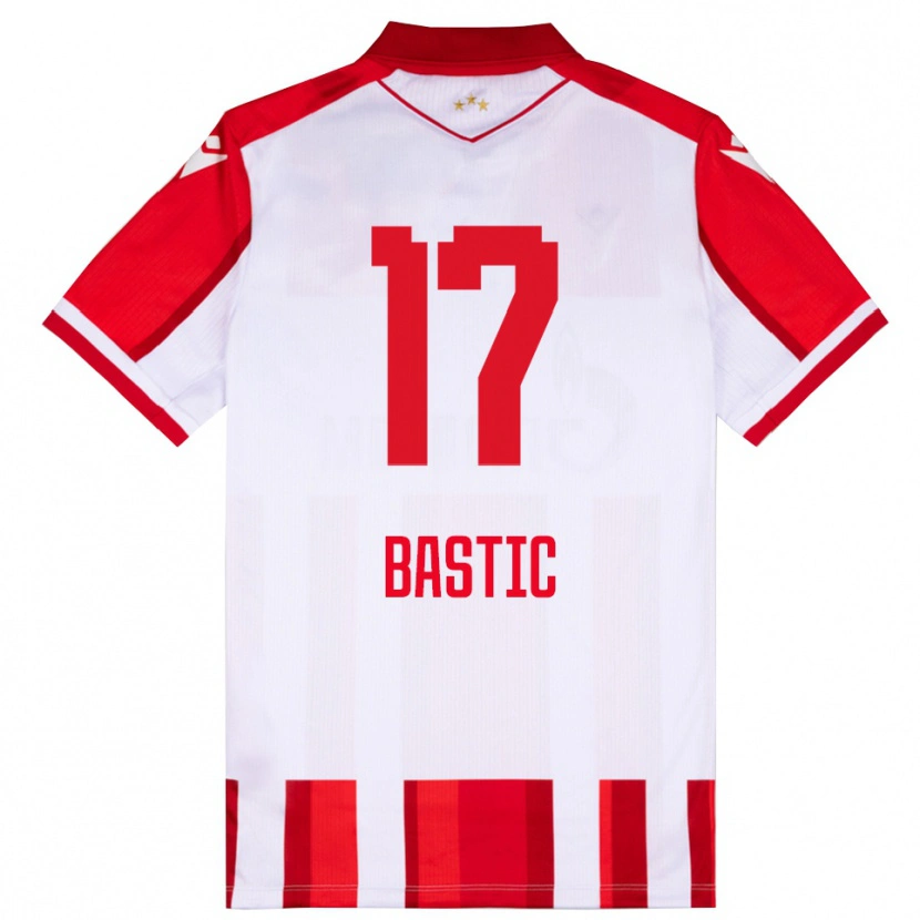 Danxen Męski Aleksa Bastic #17 Czerwono-Biały Domowa Koszulka 2025/26 Koszulki Klubowe