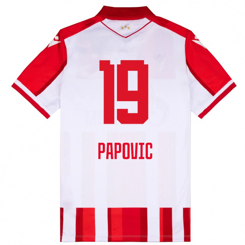 Danxen Męski Balsa Papovic #19 Czerwono-Biały Domowa Koszulka 2025/26 Koszulki Klubowe