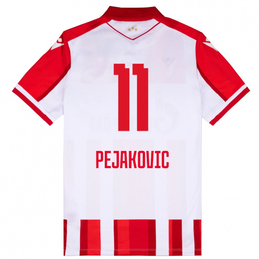 Danxen Męski Andrija Pejakovic #11 Czerwono-Biały Domowa Koszulka 2025/26 Koszulki Klubowe