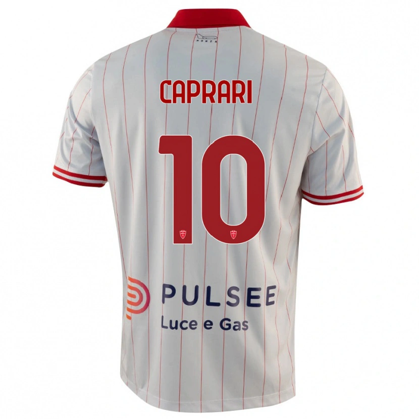 Danxen Męski Gianluca Caprari #10 Biało-Czerwono-Niebieski Wyjazdowa Koszulka 2025/26 Koszulki Klubowe