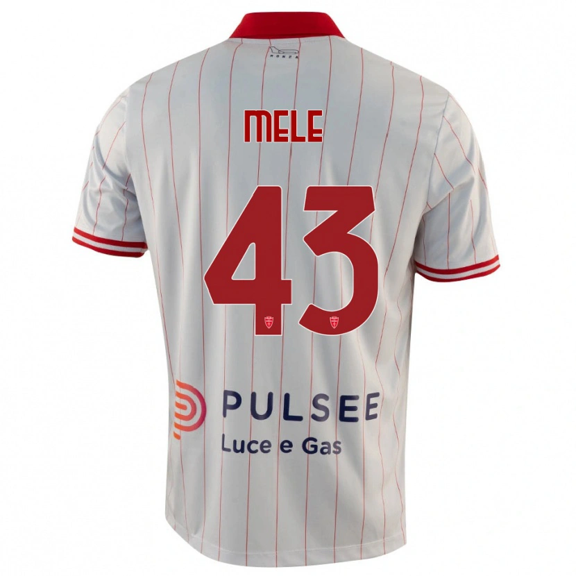 Danxen Męski Fabio Mele #43 Biało-Czerwono-Niebieski Wyjazdowa Koszulka 2025/26 Koszulki Klubowe