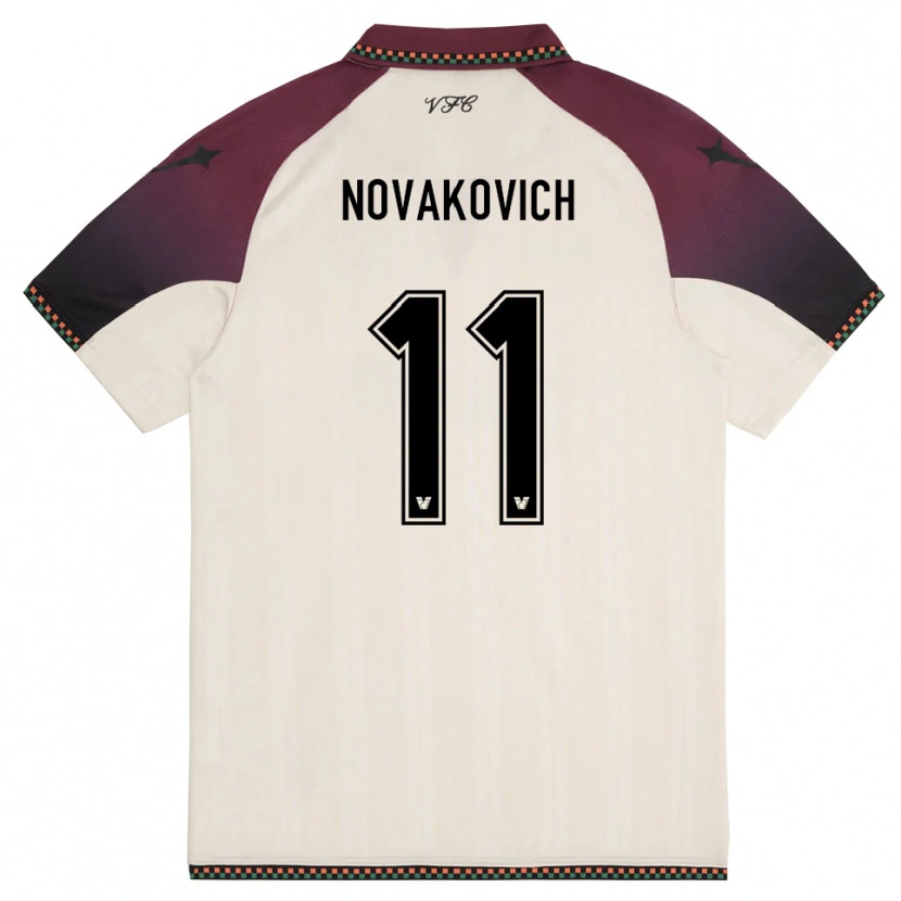 Danxen Męski Andrija Novakovich #11 Kremowo-Burgundowy Wyjazdowa Koszulka 2025/26 Koszulki Klubowe