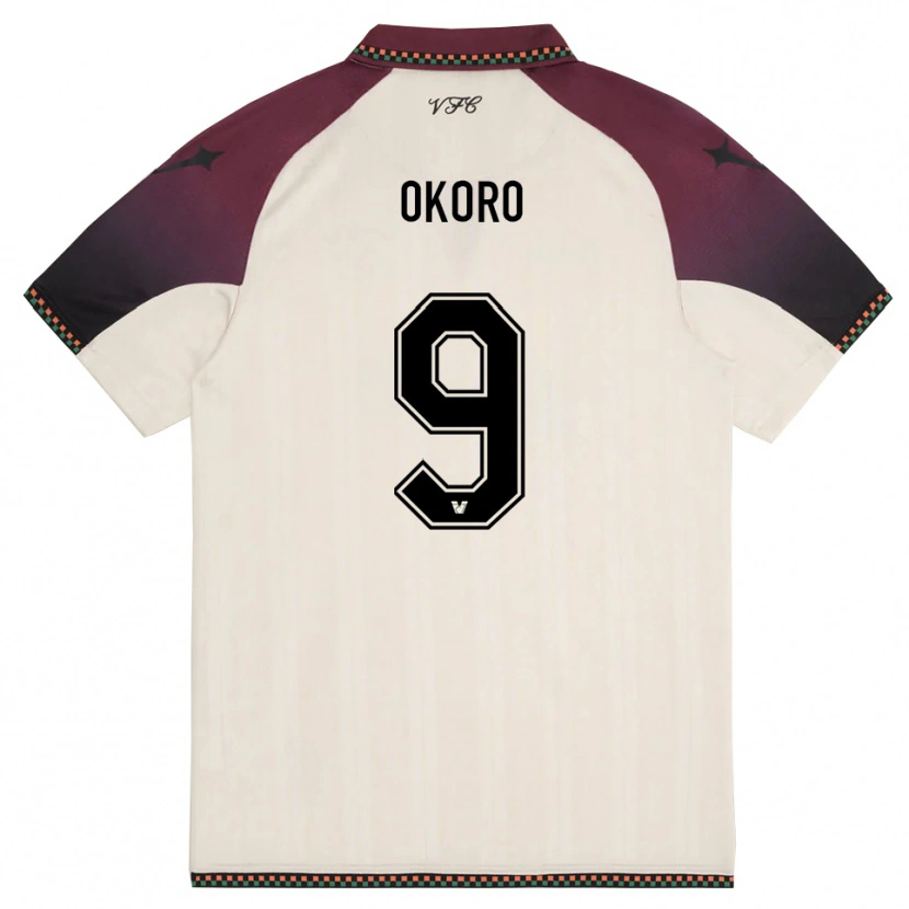 Danxen Męski Alvin Okoro #9 Kremowo-Burgundowy Wyjazdowa Koszulka 2025/26 Koszulki Klubowe