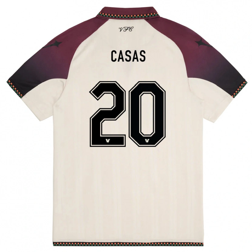 Danxen Męski Antonio Casas #20 Kremowo-Burgundowy Wyjazdowa Koszulka 2025/26 Koszulki Klubowe