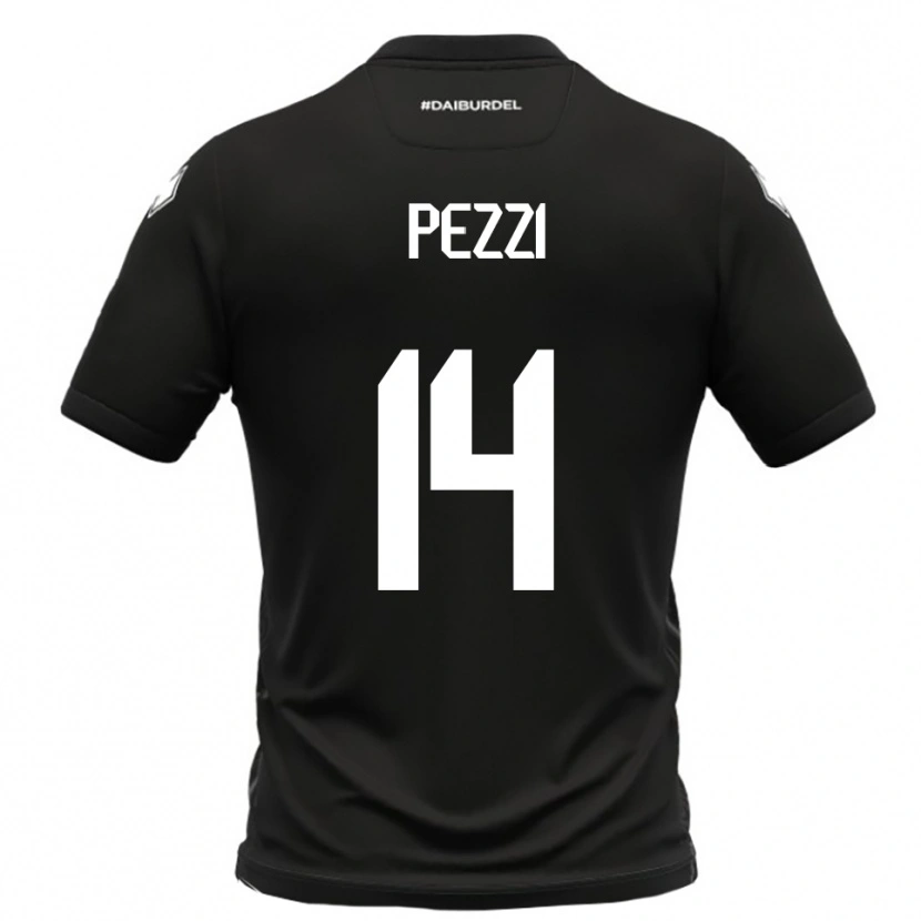 Danxen Męski Alessandro Pezzi #14 Czarno-Biały Wyjazdowa Koszulka 2025/26 Koszulki Klubowe