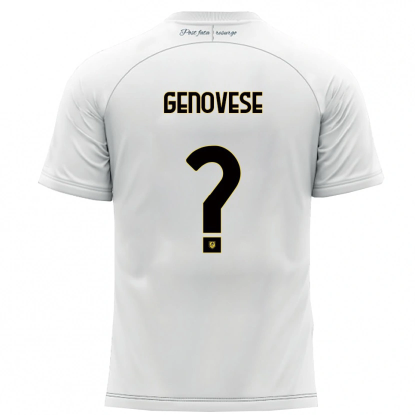 Danxen Męski Mattia Genovese #0 Biało-Żółty Wyjazdowa Koszulka 2025/26 Koszulki Klubowe