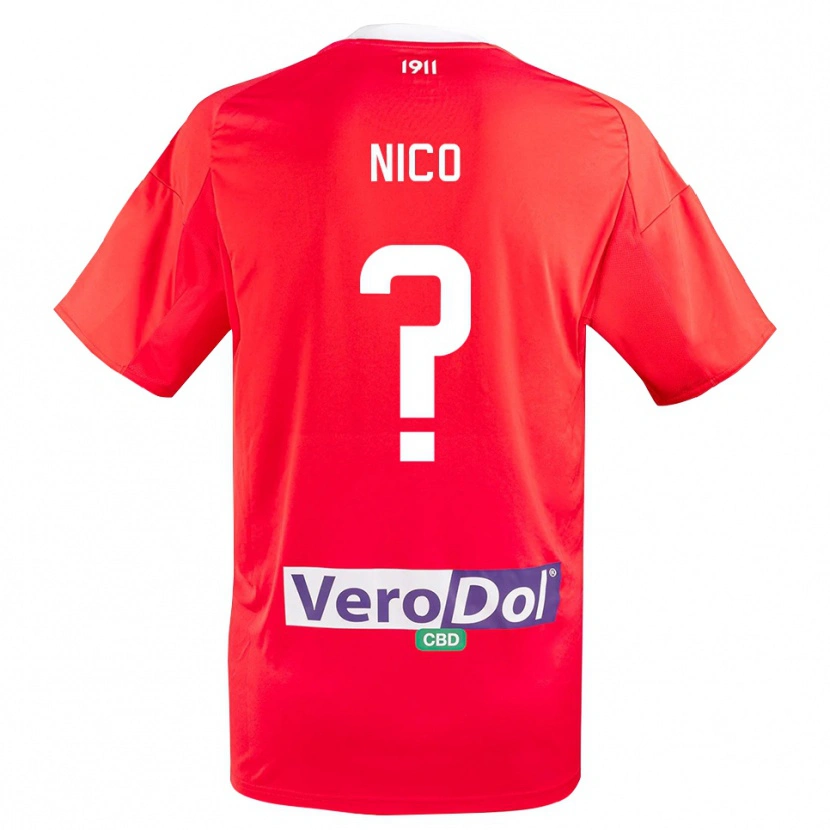 Danxen Męski Riccardo Nico #0 Czerwono-Biały Wyjazdowa Koszulka 2025/26 Koszulki Klubowe