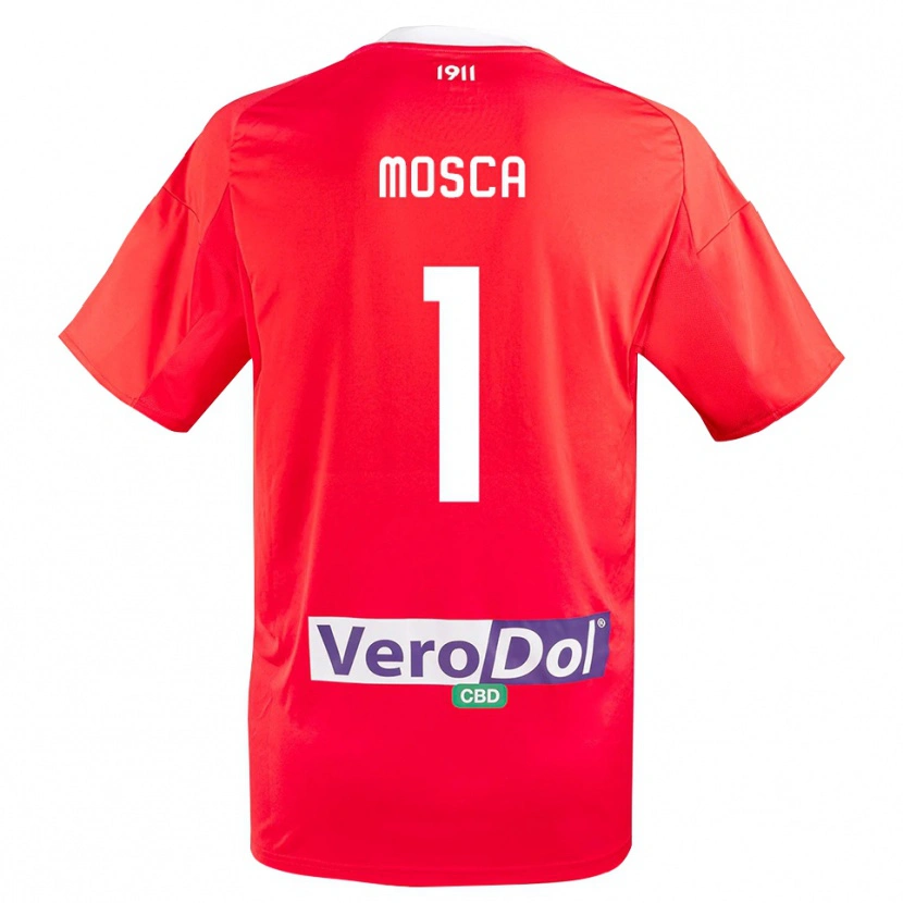 Danxen Męski Lorenzo Mosca #1 Czerwono-Biały Wyjazdowa Koszulka 2025/26 Koszulki Klubowe