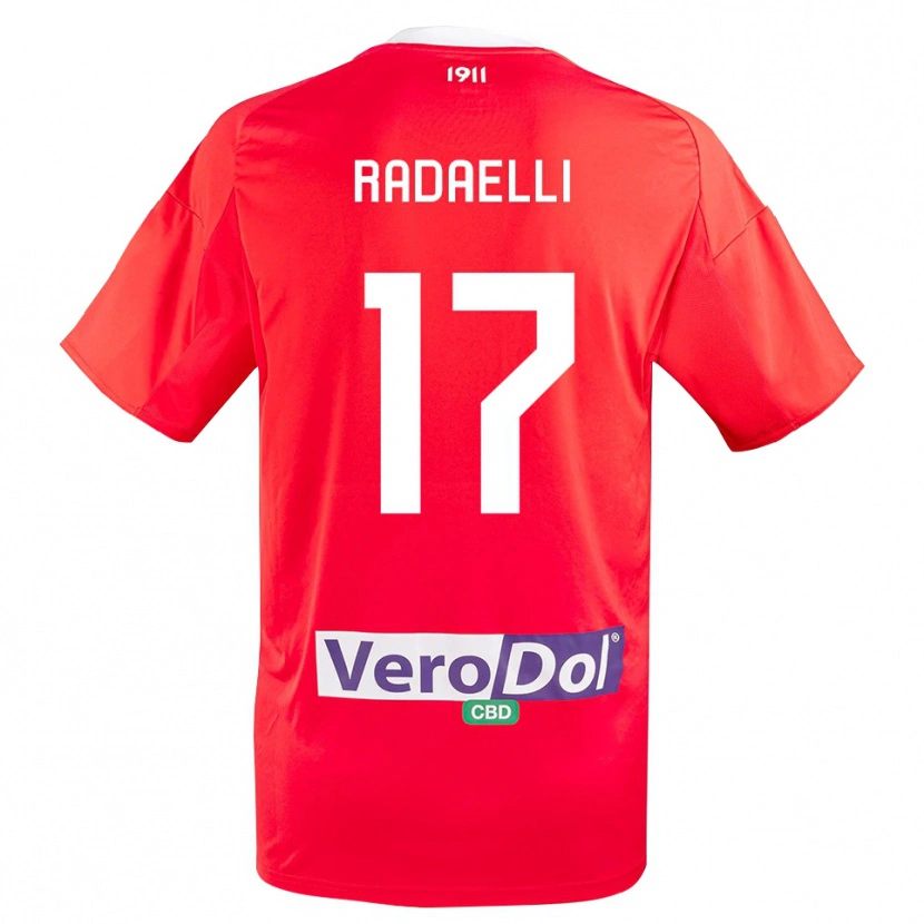 Danxen Męski Nicolò Radaelli #17 Czerwono-Biały Wyjazdowa Koszulka 2025/26 Koszulki Klubowe