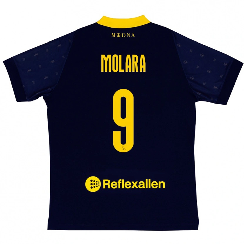Danxen Męski Christian Molara #9 Granatowo-Żółty Wyjazdowa Koszulka 2025/26 Koszulki Klubowe