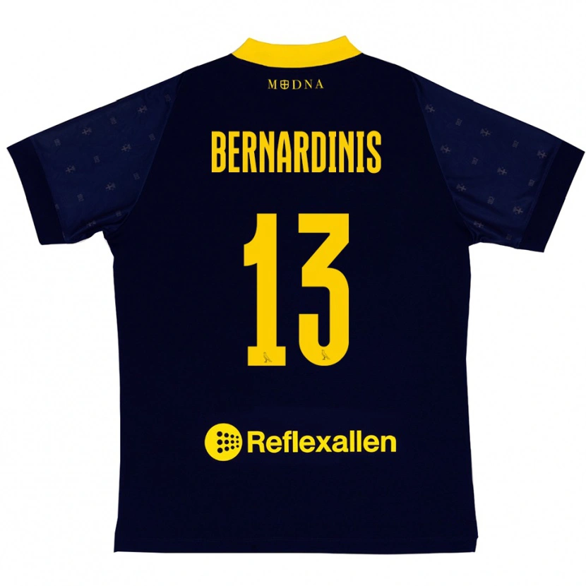 Danxen Męski Riccardo Bernardinis #13 Granatowo-Żółty Wyjazdowa Koszulka 2025/26 Koszulki Klubowe